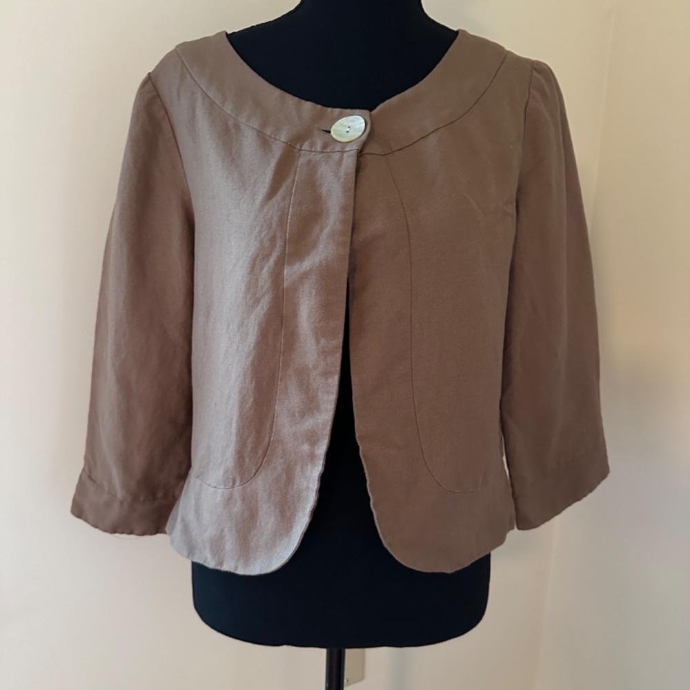 *COLDWATER CREEK* Tan Long Sleeve Blazer Size 8